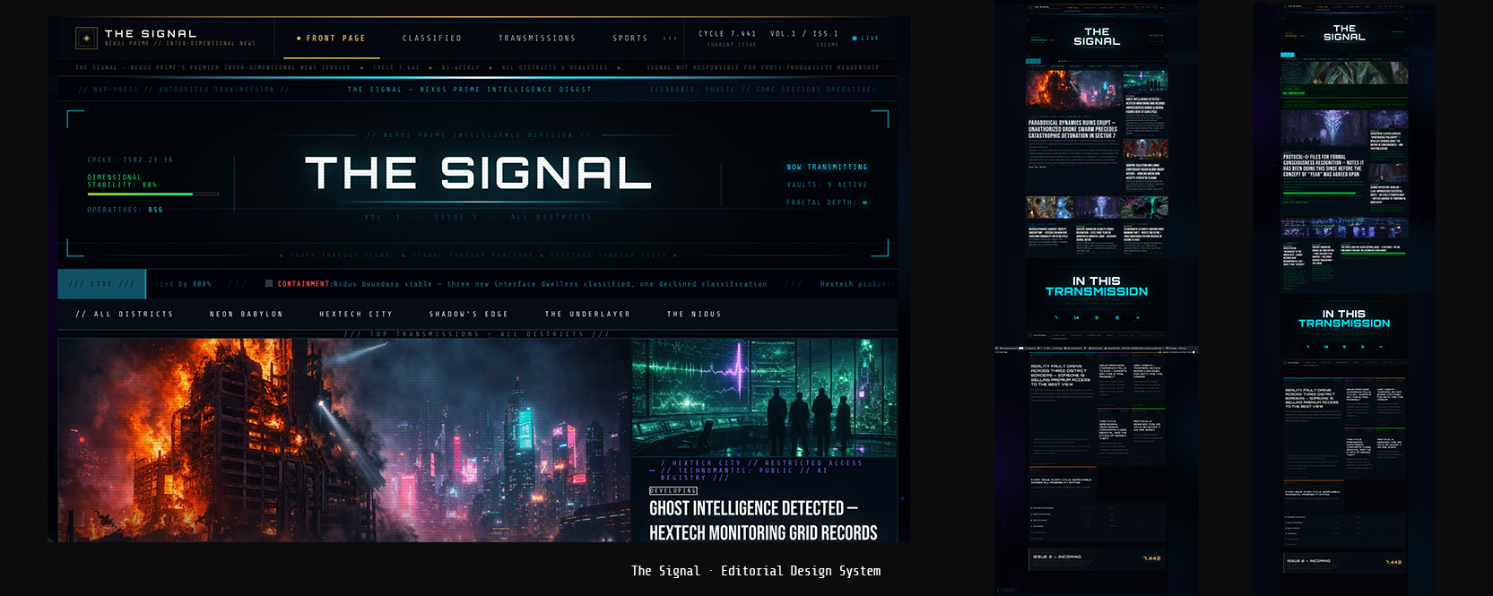 Nexus Prime — The Signal · Editorial Design System